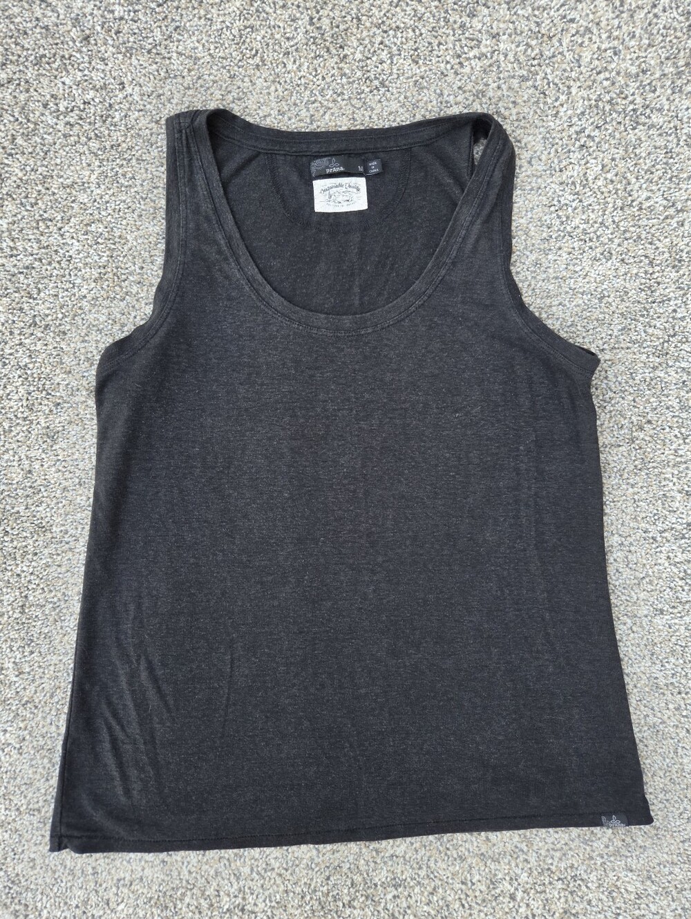 prAna Cozy Up Scoop Neck Tank Top Charcoal Grey Women's Medium M Excellent Cond